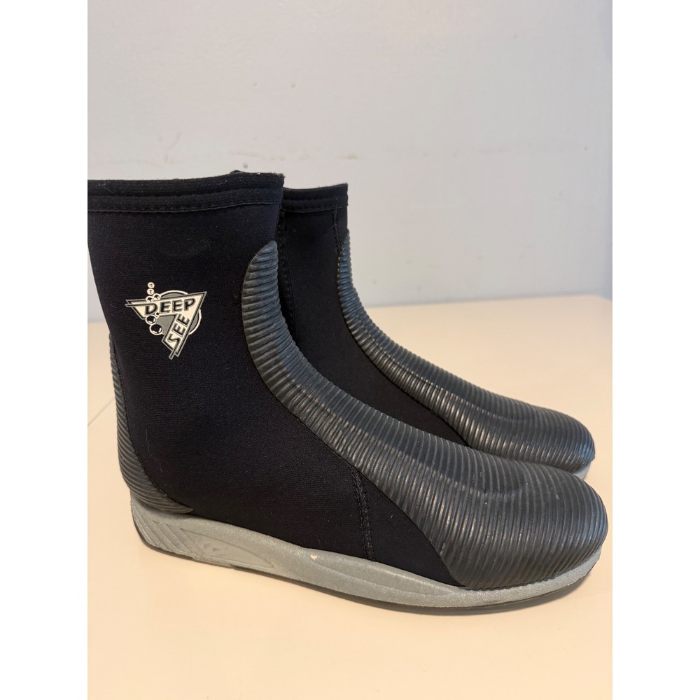 Deep See Scuba Diving Snorkeling Neoprene Boots Black Mens Size 8 Zipper PO 2186